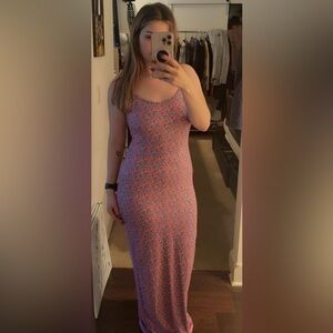 SHEIN Pink and Blue Floral Maxi Dress